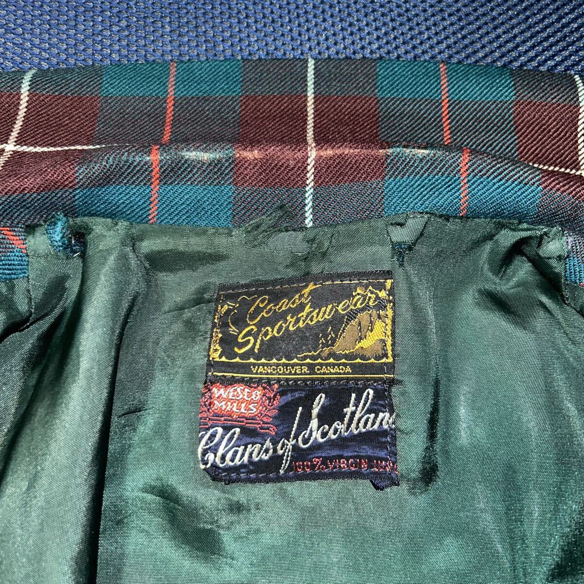 50s タータンチェック柄 ウールブルゾン ビンテージ ロカビリー _画像4