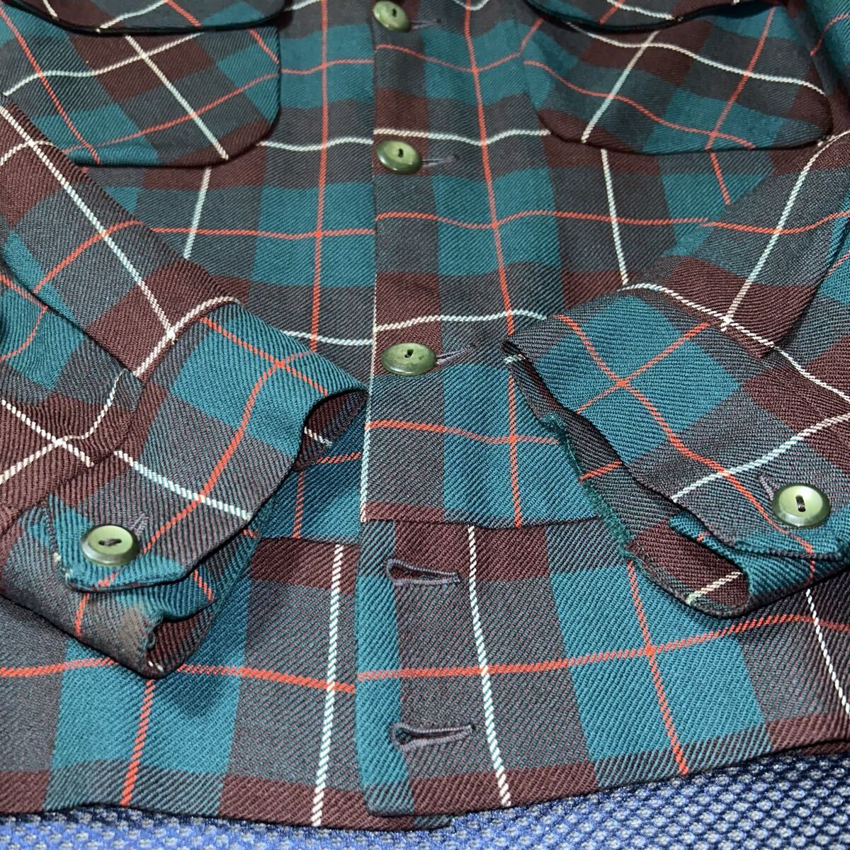 50s タータンチェック柄 ウールブルゾン ビンテージ ロカビリー _画像5