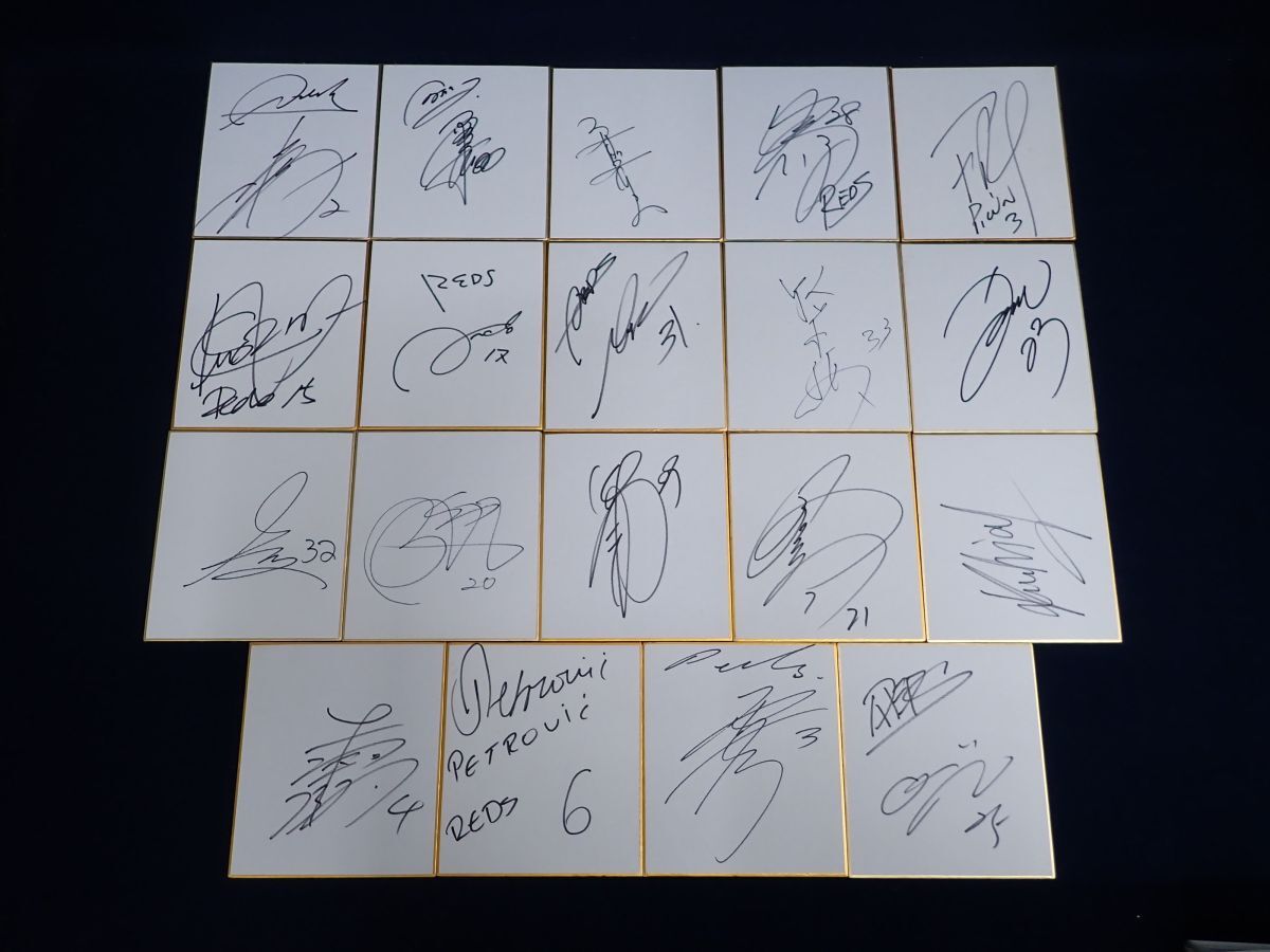 ▼浦和レッドダイヤモンズ 直筆サイン色紙19枚▼浦和レッズ/安藤智安/盛田剛平/阿部敏之/ペトロヴィッチ/土橋正樹/宮沢克行/路木龍次_画像1