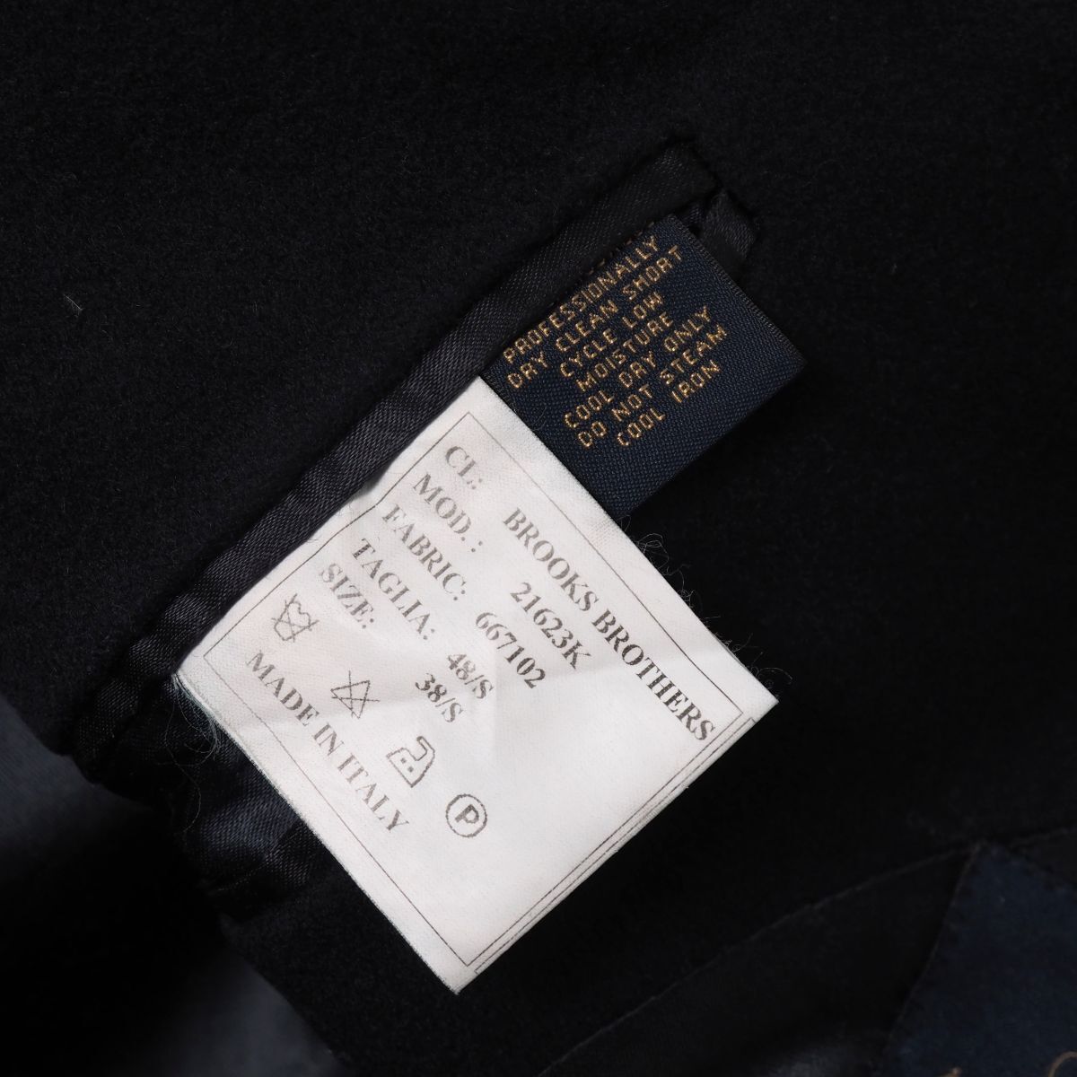 STI8391▽イタリア製 BROOKS BROTHERS/ブルックスブラザーズ メンズ38/S ロロピアーナ STORM SYSTEM チェスターコート ウールコート 紺_画像9