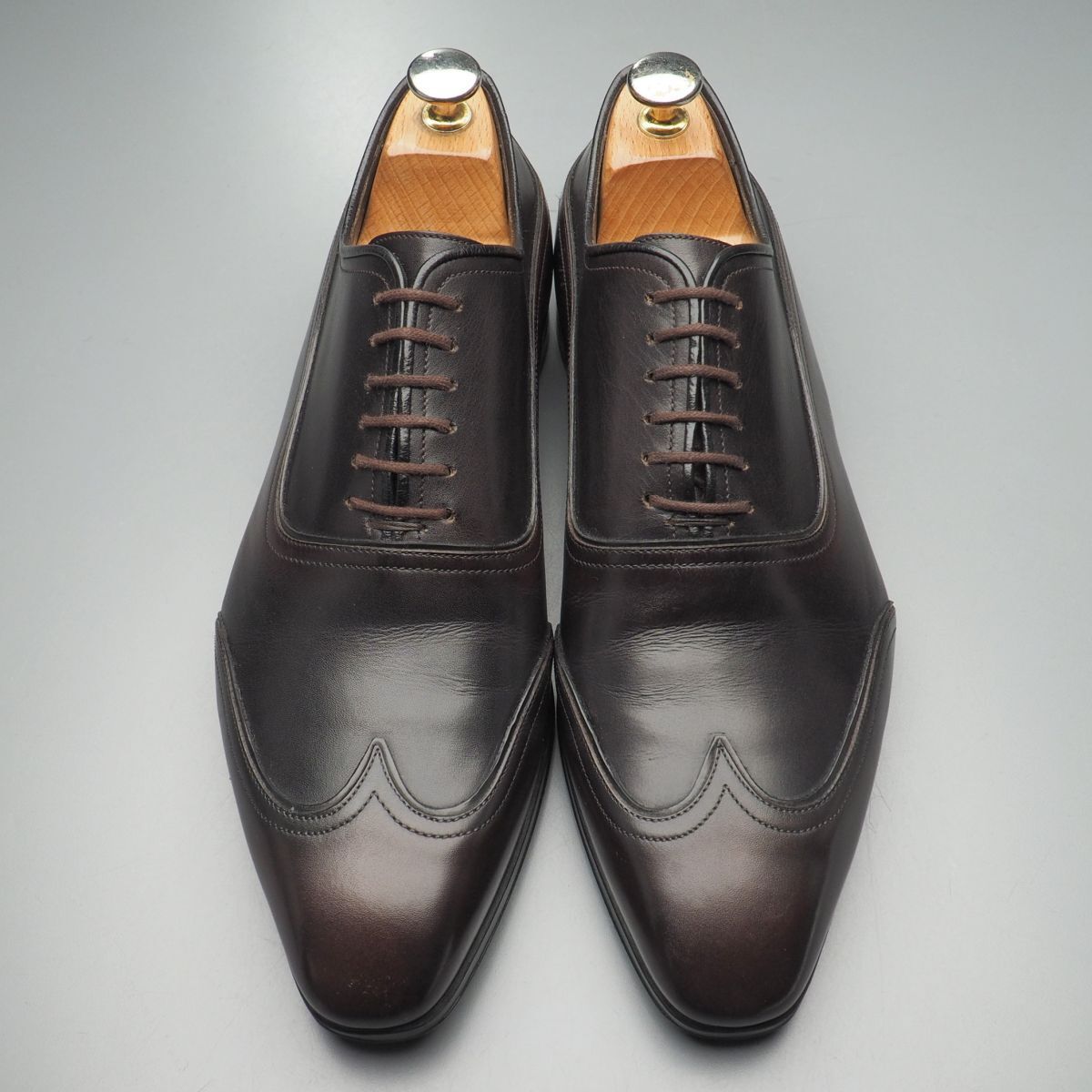 GS5468//イタリア製*グッチ/GUCCI*メンズ39.5EJ/ウイングチップ/ブラインドブローグ/レザーシューズ/革靴/茶/ブラウン_画像2