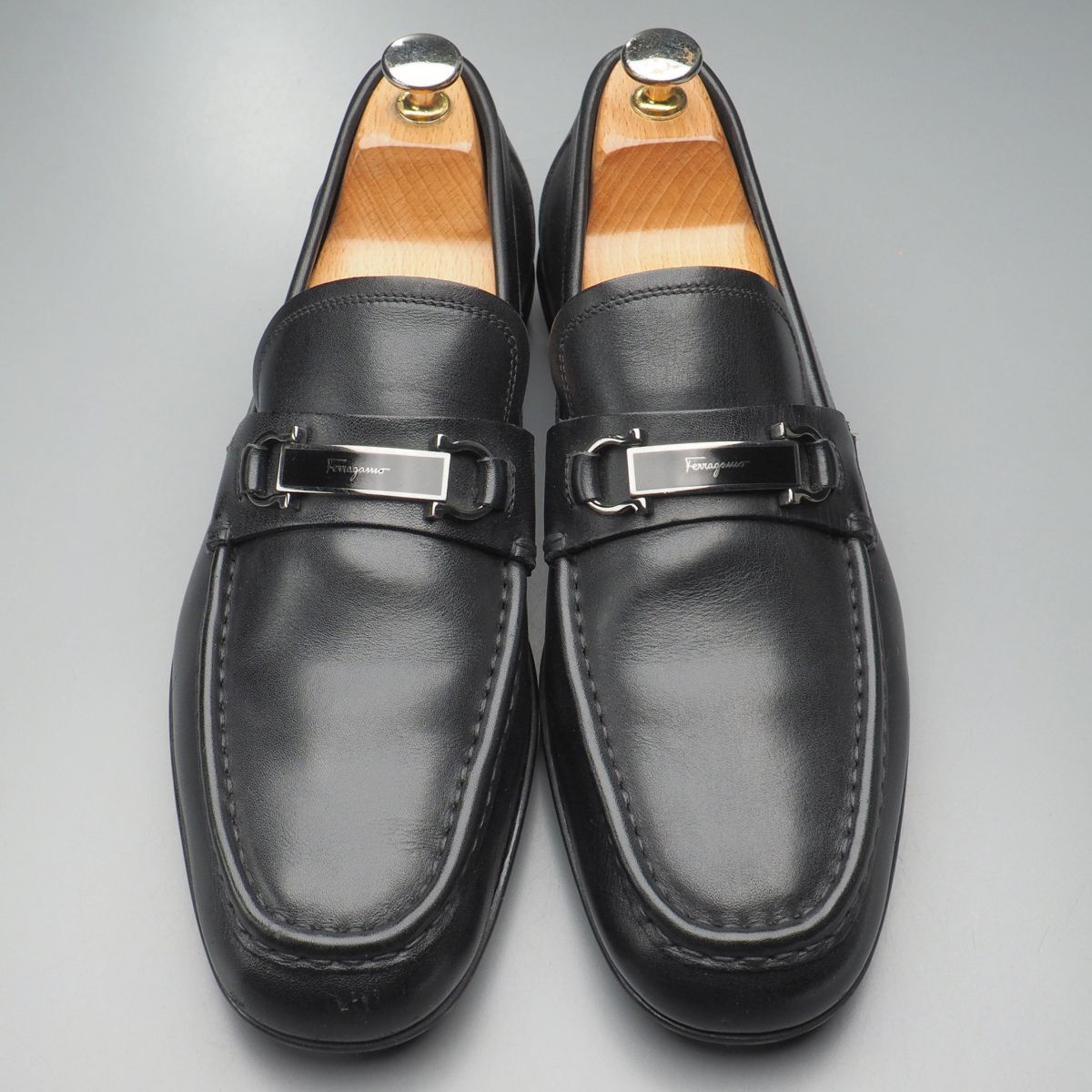 GS5625//イタリア製*サルヴァトーレフェラガモ*メンズ7EEE/ガンチーニ/ビットローファー/レザースリッポン/革靴/黒/ブラック_画像2
