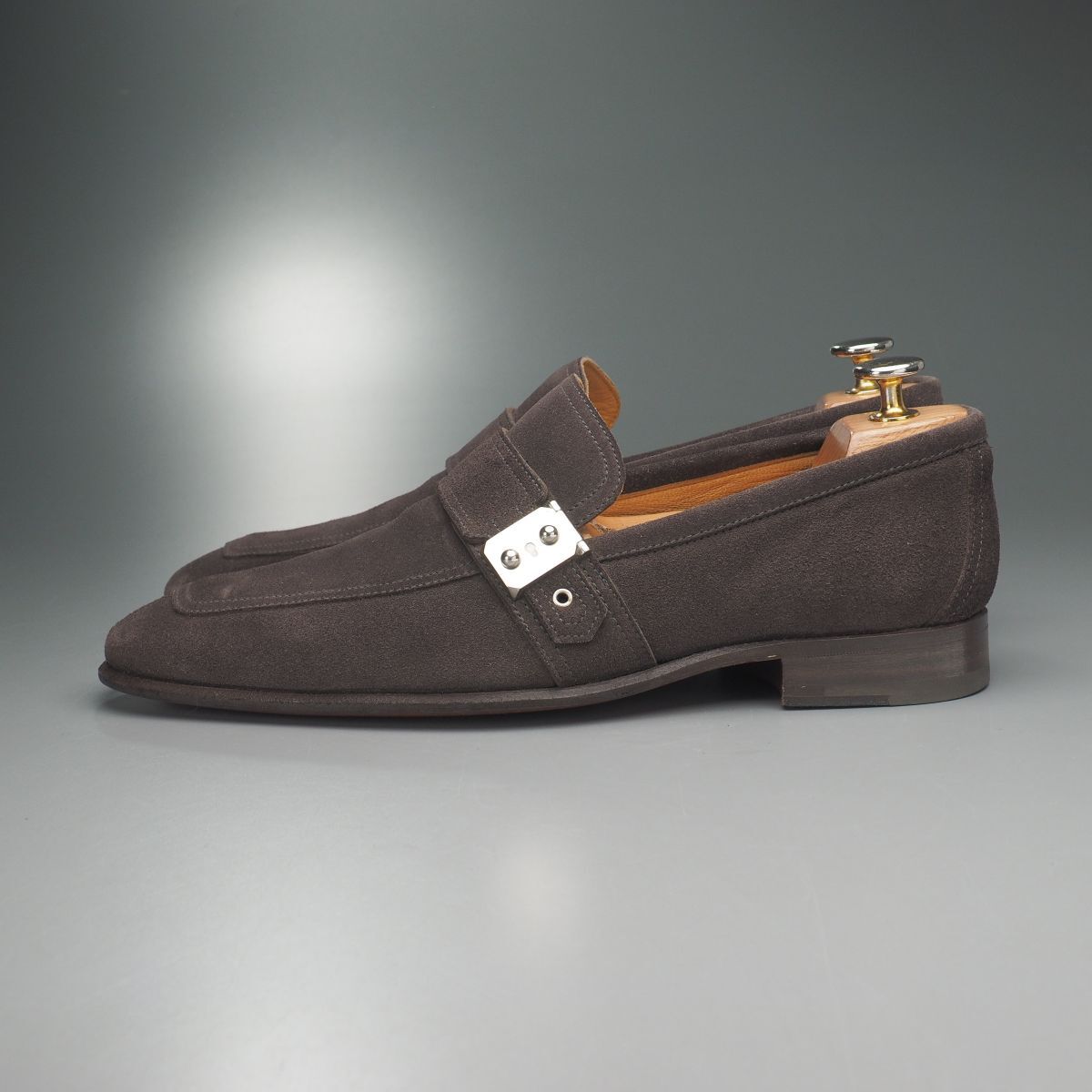 GS5414//イタリア製*エルメス/HERMES*メンズ39.5/サックアデペッシュ金具/ストラップローファー/レザースリッポン/革靴_画像3