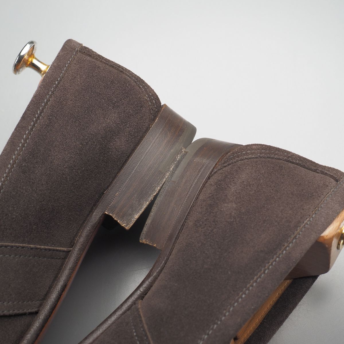 GS5414//イタリア製*エルメス/HERMES*メンズ39.5/サックアデペッシュ金具/ストラップローファー/レザースリッポン/革靴_画像7