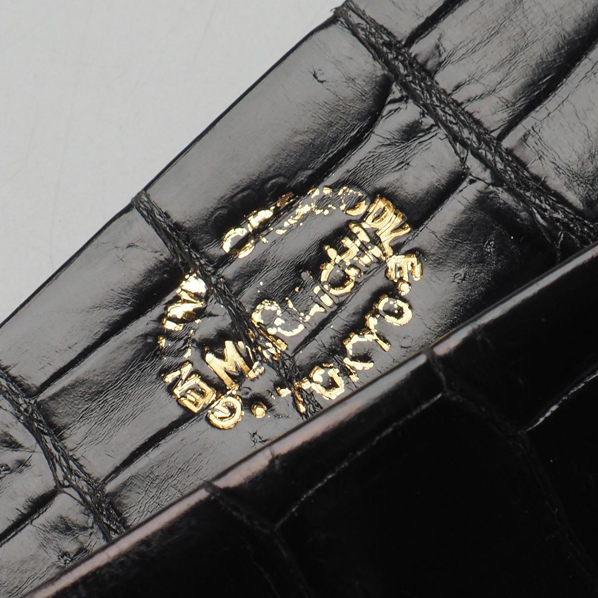 GS5527◎無双仕立て クロコダイルレザー 本ワニ革 ベルト メンズ ブラック 黒 革ベルト カット調節可 トップ式バックル 全長:約114cm_画像8