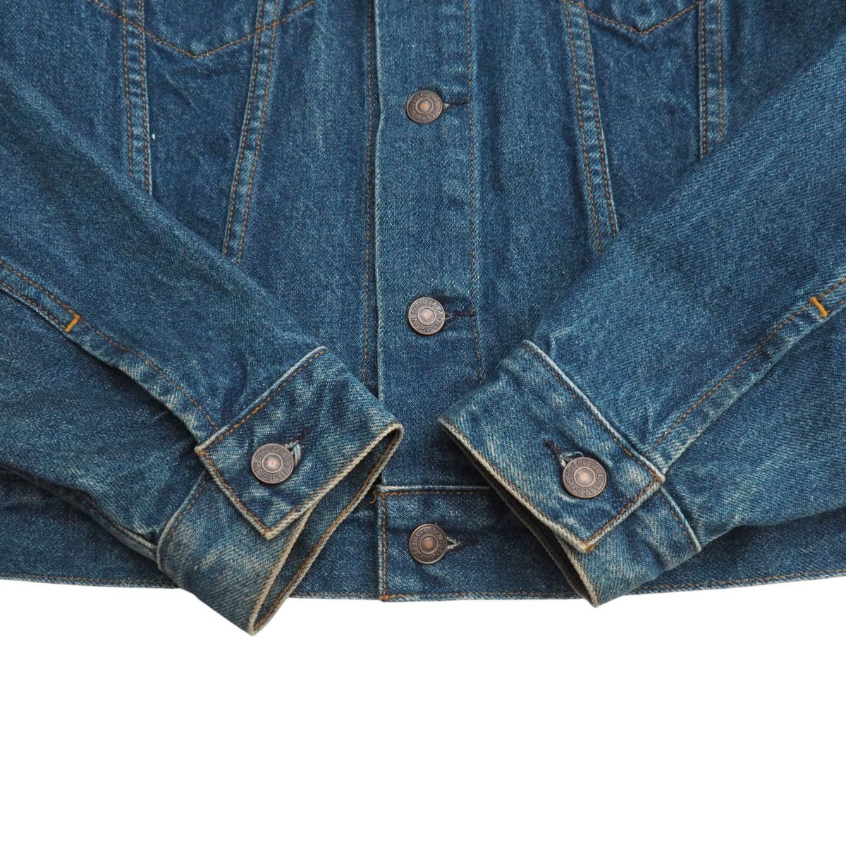 TJ6574+*92年製*ヴィンテージ*Levi's/リーバイス*メンズ38*70505-0217*4th*デニムジャケット*ジージャン*ボタン裏P87*ブルー系_画像5