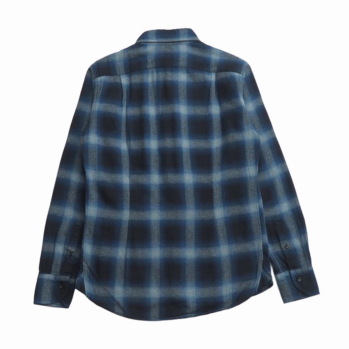 MI3743▽kolor カラー メンズ2 オンブレチェックシャツ 長袖シャツ 15WCM-B08114 ネイビー系_画像2