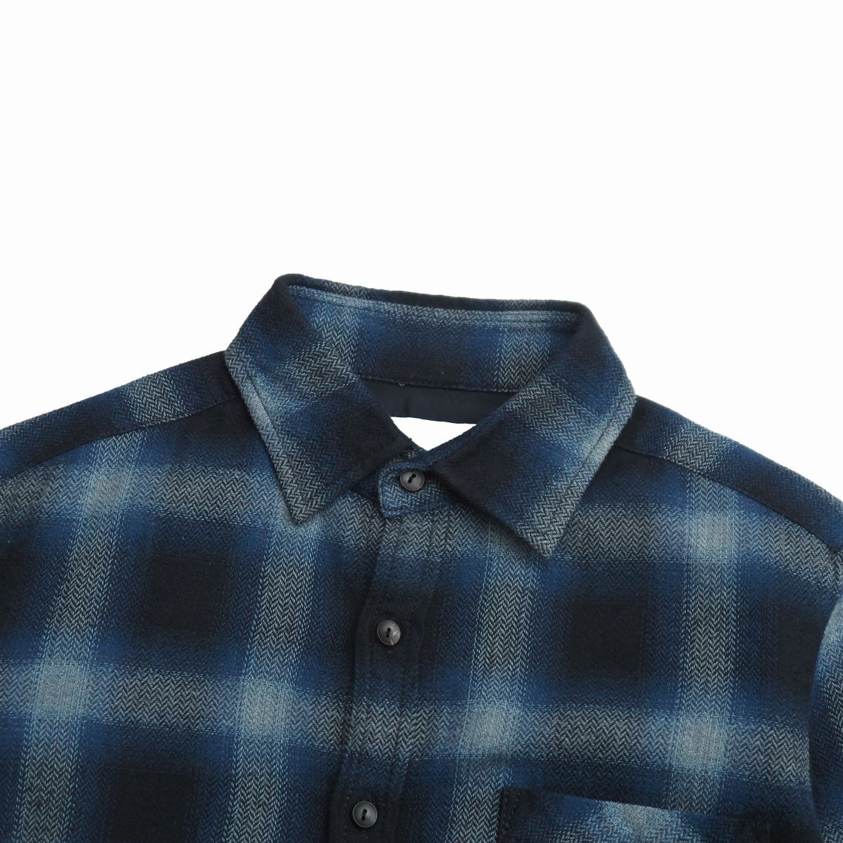 MI3743▽kolor カラー メンズ2 オンブレチェックシャツ 長袖シャツ 15WCM-B08114 ネイビー系_画像3