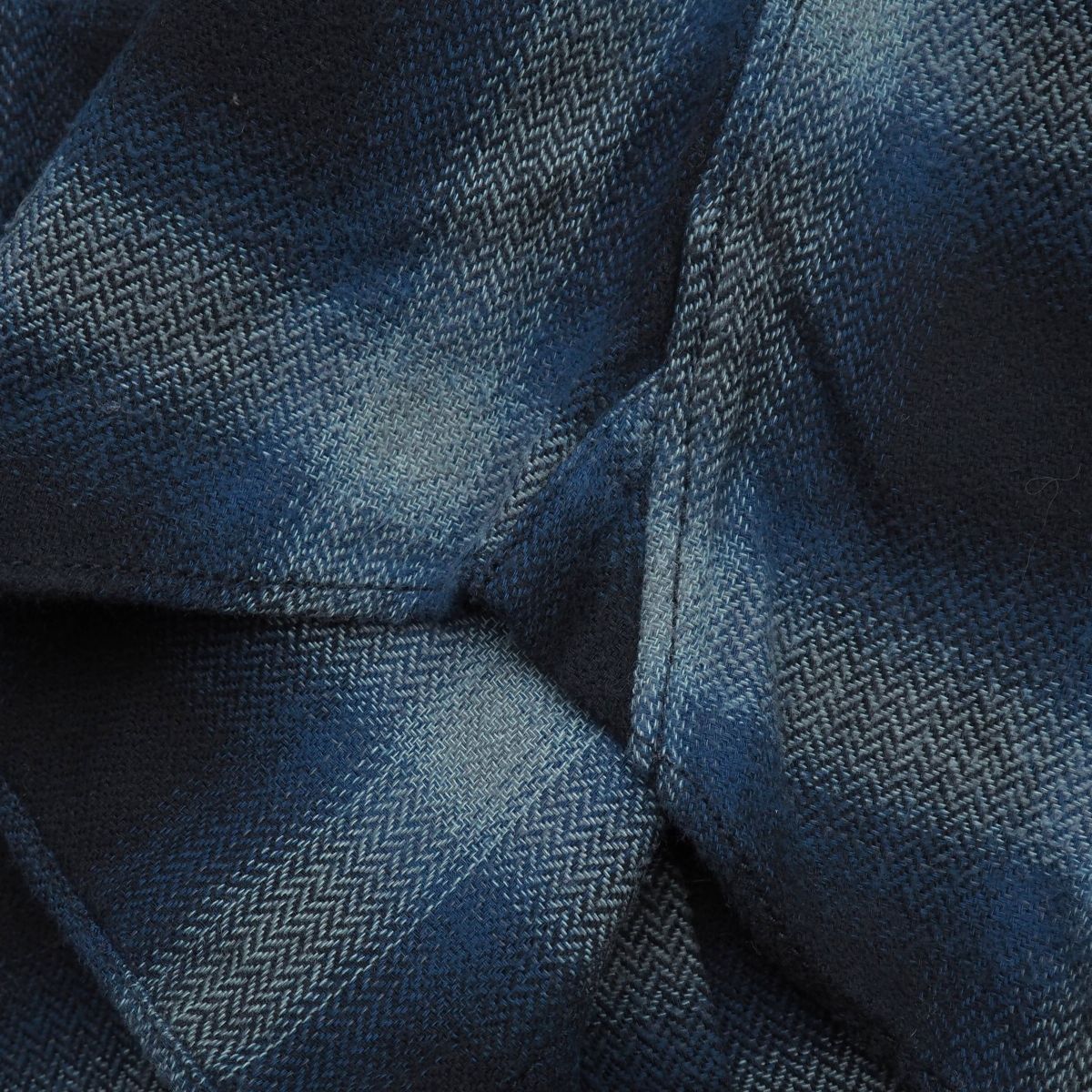 MI3743▽kolor カラー メンズ2 オンブレチェックシャツ 長袖シャツ 15WCM-B08114 ネイビー系_画像5