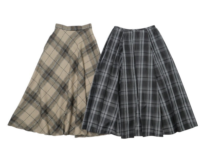 TJ6010□2点セット フレイ アイディー/FRAY I.D ウールロングフレアスカート+タックギャザーボリュームスカート レディース サイズ0,1_画像1