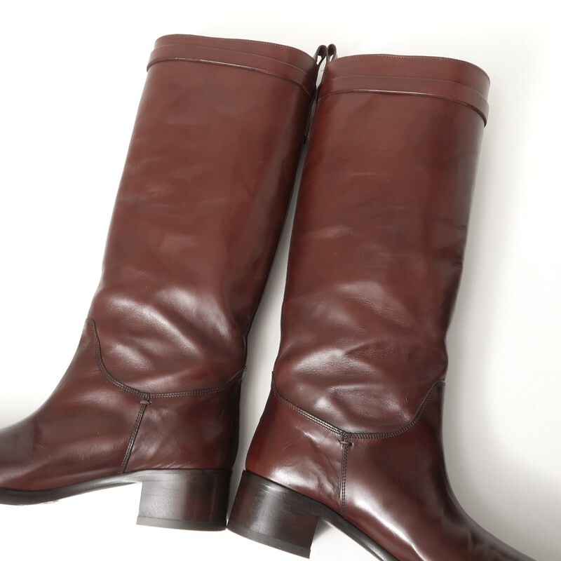 GS5421□イタリア製 ファビオルスコーニ/FABIO RUSCONI レディース サイズ37(22.5cm相当) ジョッキーブーツ ロングブーツ 靴 ブラウン系_画像5
