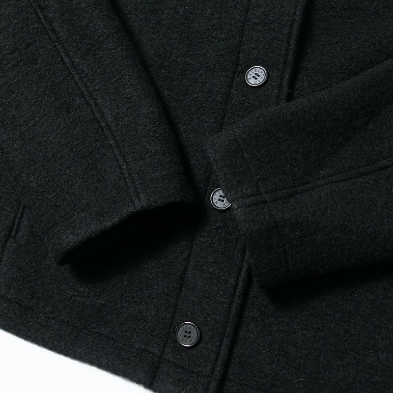 TJ3887●マッキントッシュ/MACKINTOSH*ウール ジャケット*別布:千鳥格子*コンバーチブルカラー レディース サイズ38*ブラック_画像5