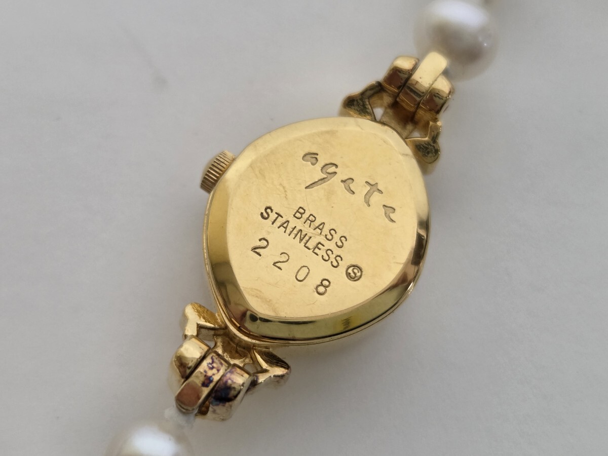agete アガット　レディース腕時計　シェル文字盤　パール　ブレスレットウォッチ　○11112_画像7