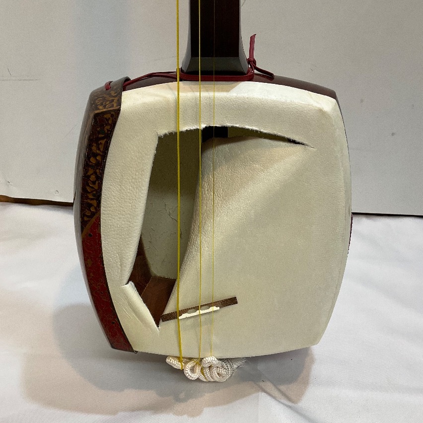 u58856　中古　津軽三味線 太棹 皮やぶれ_画像3