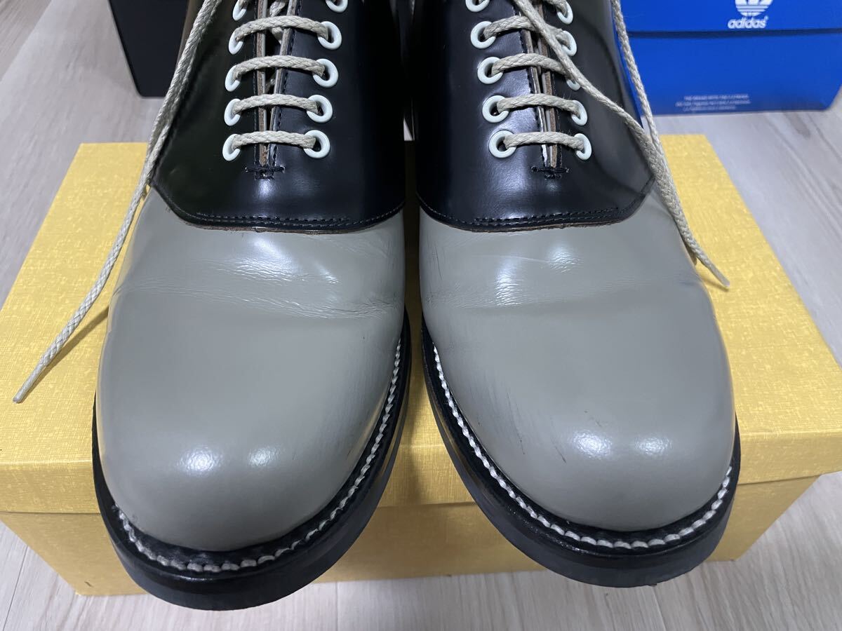 1度着用 希少28 リーガル REGAL サドルシューズ ブラックソーテル レザー ビジネス 普段使い オシャレ サドル 28_画像3