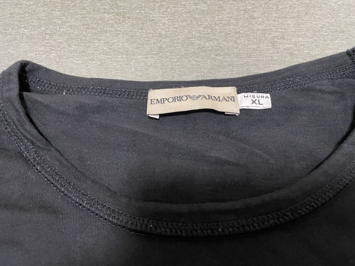  アルマーニ ARMANI 長袖シャツ XL EMPORIO ARMANI エンポリオアルマーニ ブラック 黒 トップス 長袖Ｔシャツ GA GIORGIO ジョルジオ _画像4