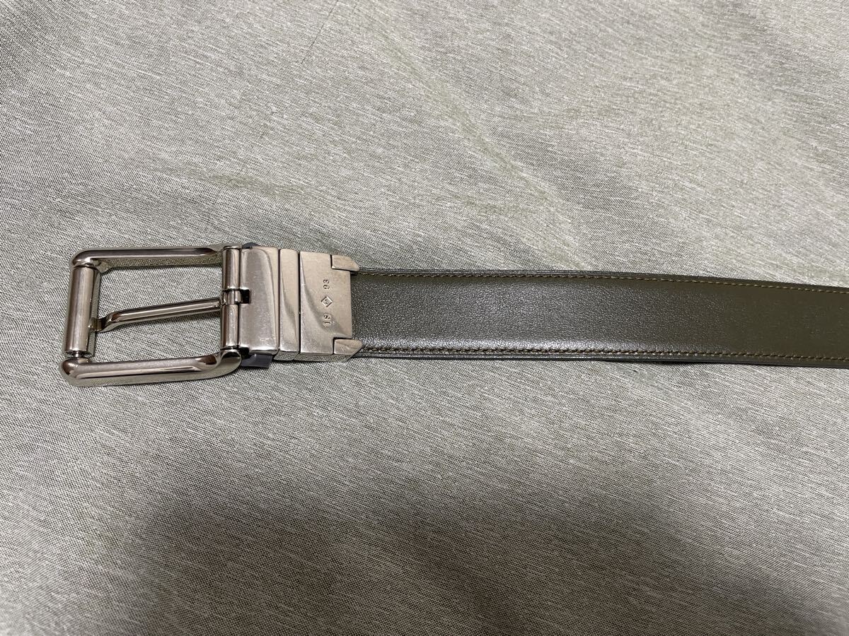 ほぼ未使用 ダンヒル dunhill ベルト リバーシブルベルト ダークグレー？ カーキ？ オリーブ？ 87 90.5 94 97.5 ビジネス リバーシブル _画像7