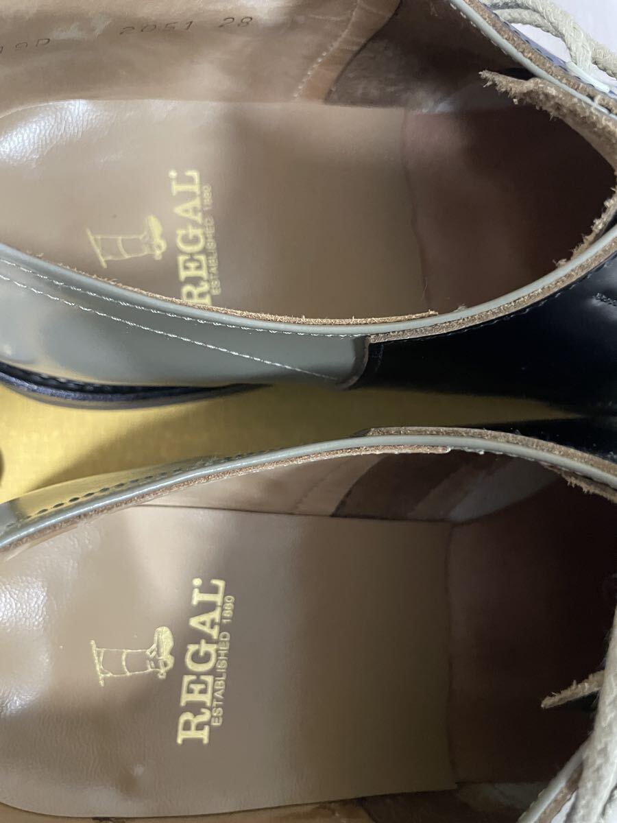 1度着用 希少28 リーガル REGAL サドルシューズ ブラックソーテル レザー ビジネス 普段使い オシャレ サドル 28_画像2