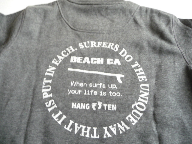 新品 HANG TEN 裏起毛 スウェット トレーナー ハンテン クルーネック 丸首 長袖 グレー HANGTEN _画像5