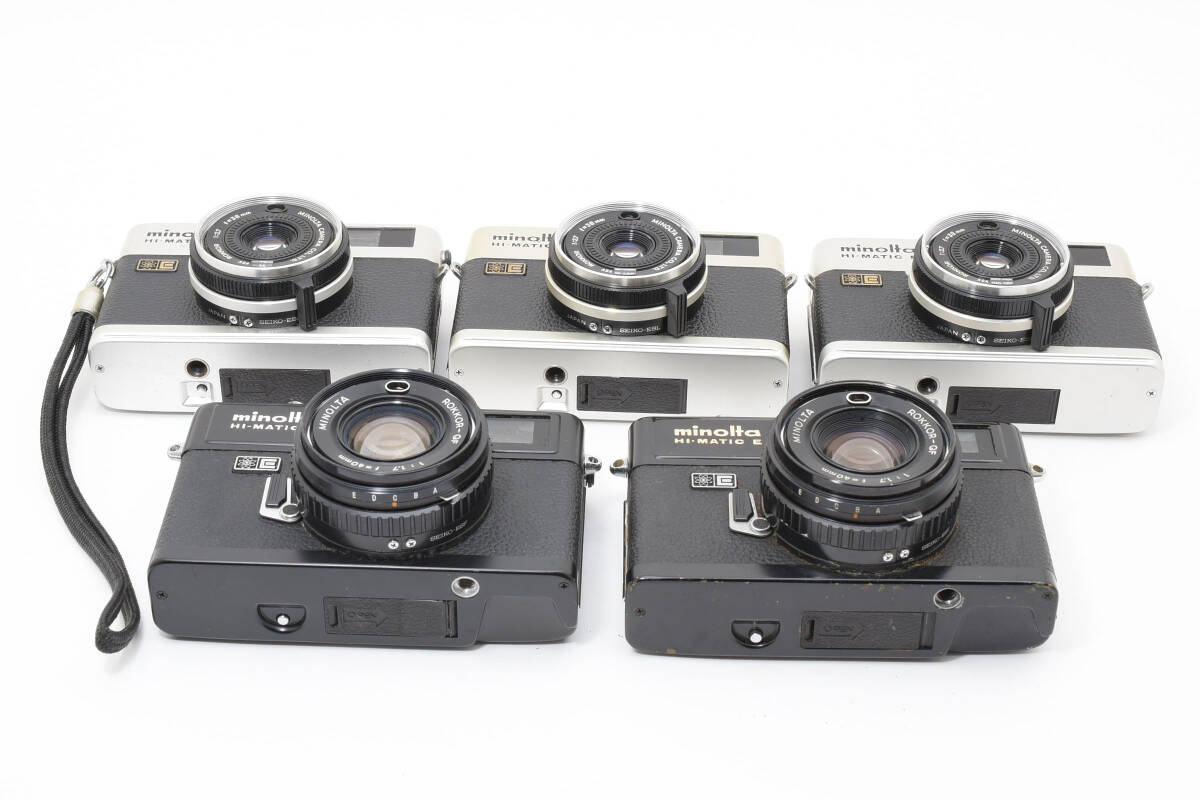 訳あり大特価 ミノルタ minolta Hi-matic E x2個 / F x3個 黒 ジャンク 動作未確認 レンジファインダー フィルムカメラ #001 #57 #1452_画像1