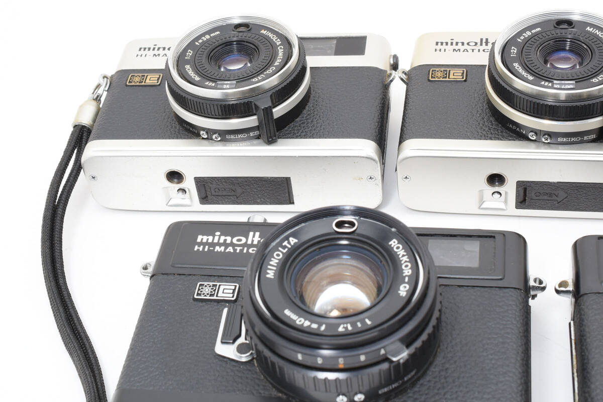 訳あり大特価 ミノルタ minolta Hi-matic E x2個 / F x3個 黒 ジャンク 動作未確認 レンジファインダー フィルムカメラ #001 #57 #1452_画像2