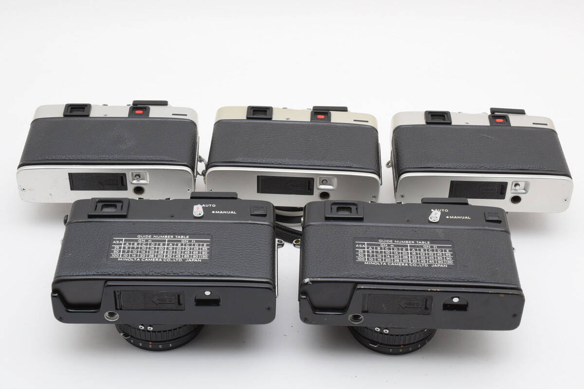 訳あり大特価 ミノルタ minolta Hi-matic E x2個 / F x3個 黒 ジャンク 動作未確認 レンジファインダー フィルムカメラ #001 #57 #1452_画像5