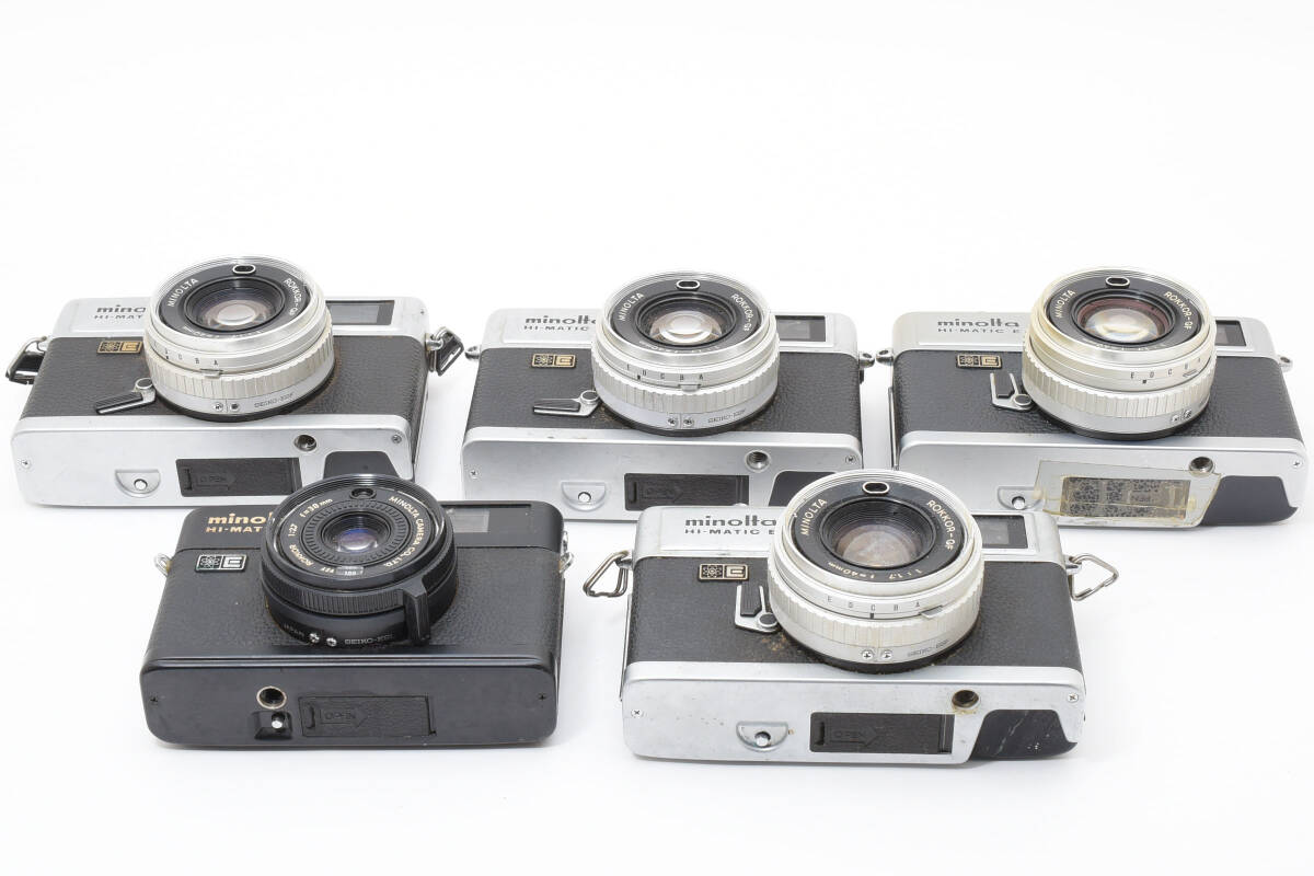 訳あり大特価 ミノルタ minolta Hi-matic E 4個 / F 1個 黒 ジャンク 動作未確認 レンジファインダー フィルムカメラ #001 #57 #1453_画像1