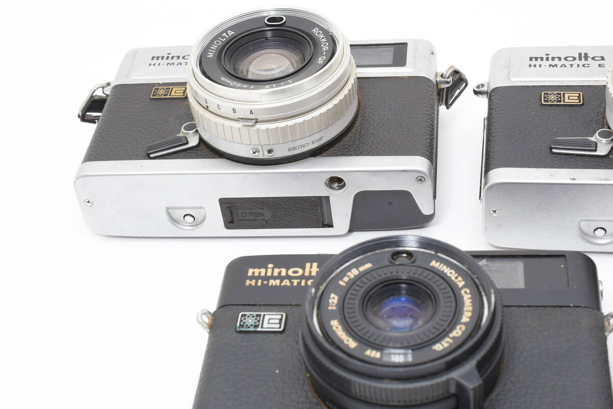 訳あり大特価 ミノルタ minolta Hi-matic E 4個 / F 1個 黒 ジャンク 動作未確認 レンジファインダー フィルムカメラ #001 #57 #1453_画像2