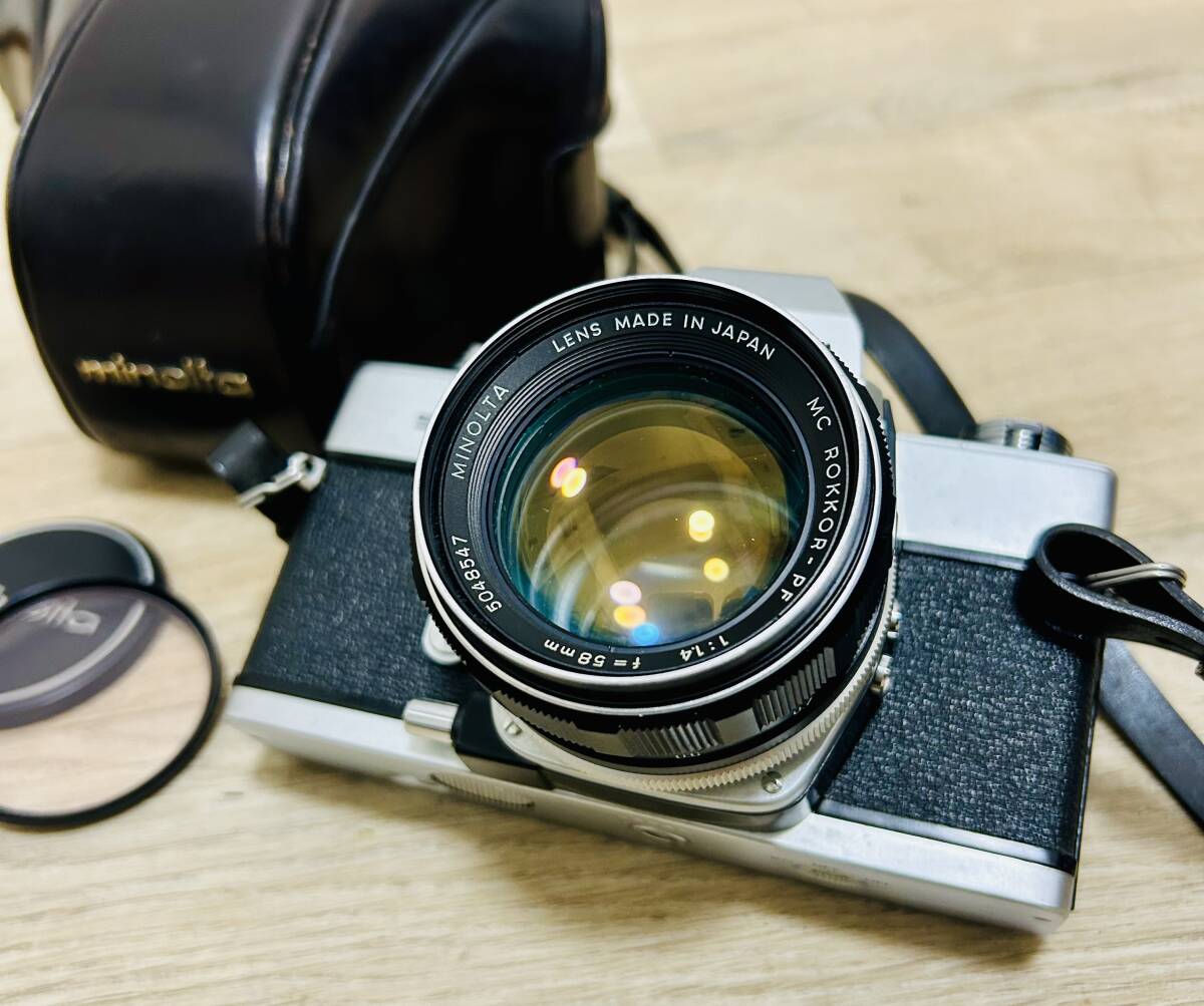 【⑯自宅保管品】MINOLTA/ミノルタ/SRT101 /世界発分割測光/1966年代～発売/一眼レフカメラ/レンズ/MC ROKKOR-PF/58ｍｍ ｆ/1.4_画像2