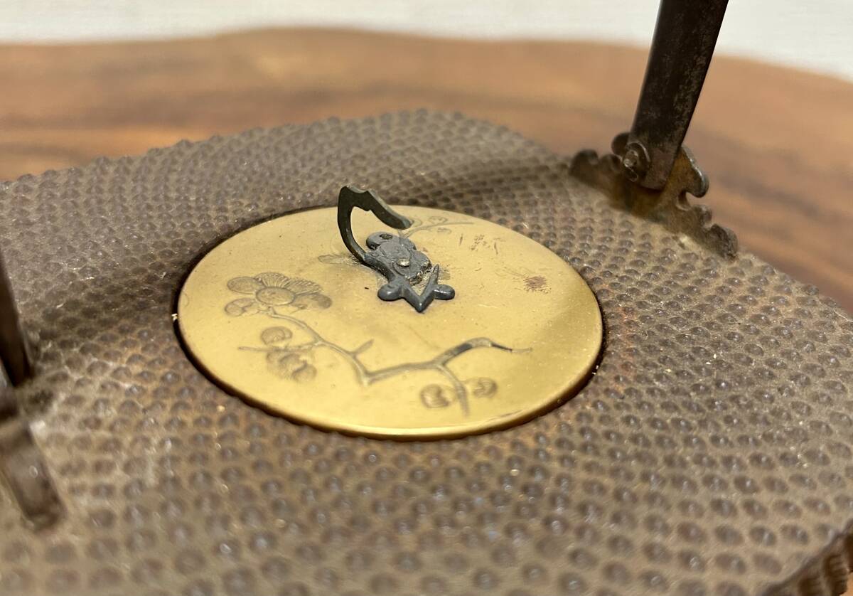 【金工作品】銚子/鉄瓶/霞模様/金蓋/職人技/宮廷行事/酒器/祝宴/時代物/明治時代～/状態良好/骨董/古美術/_画像4