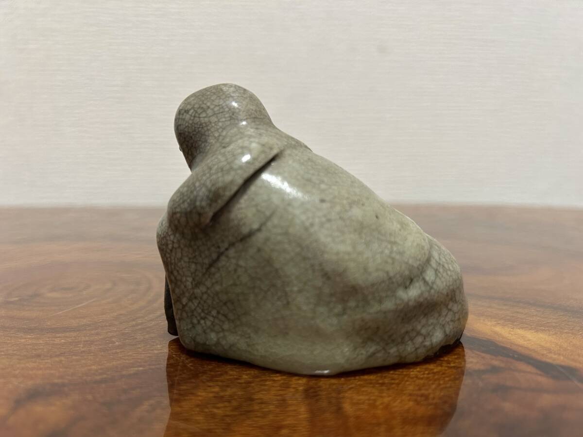 【達磨大師】中国/インド/日本/修行僧/僧侶/弾宗/陶器/焼物/繊細彫刻/時代物/当時物/骨董/古美術/顔か綺麗/_画像4