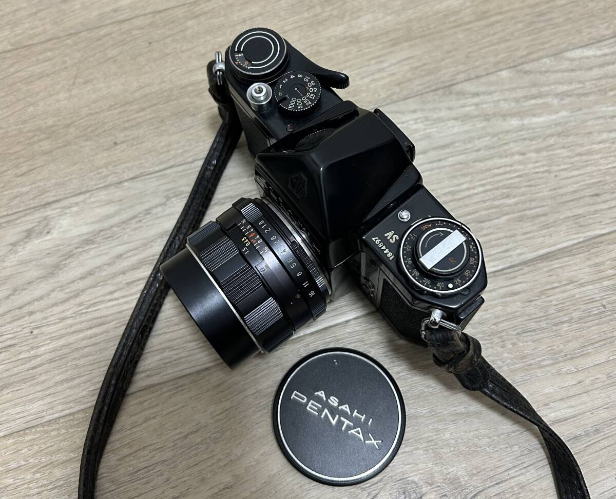 【⑱自宅保管品】ASAHI PENTAX SV/ペンタックス/1960年代~発売/M42マウント/レンズ/super Takuma/1:1.8/55/後期型/昭和レトロ/_画像2