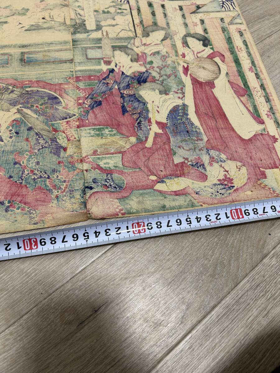 【3枚セット品】日本伝統/木版画/浮世絵/美人画/女性を描く/絵師/歌麿/晴信/玉原義華/江戸時代/文化/風俗/娯楽/ファッション/貴重/資料/_画像10