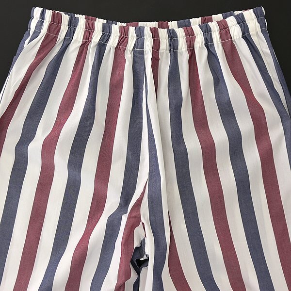 新品 ダックス 日本製 コットン ストライプ セットアップ パジャマ L 赤 紺 白 【J55309】 メンズ DAKS LONDON シャツ パンツ ルームウェア_画像7