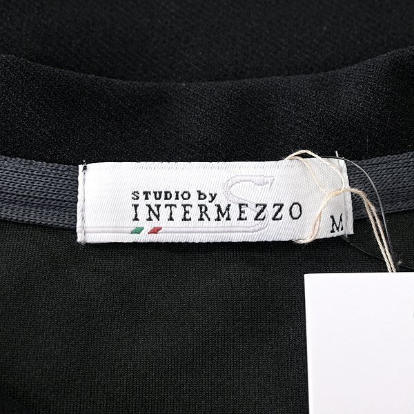 新品 インターメッツォ ブロッキング カルゼ ジャージー プルオーバー M 黒 灰 【I54570】 INTERMEZZO 丸首 クルーネック トレーナー_画像8