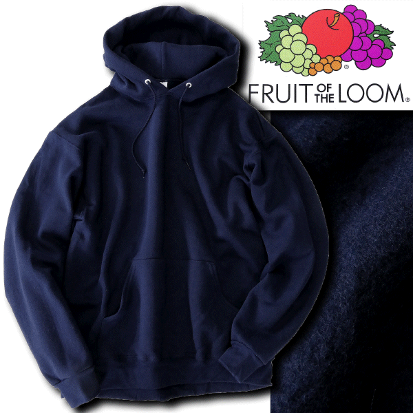 新品 フルーツオブザルーム 中厚 裏起毛 スウェット パーカー XL 紺 【I49202】 FRUIT OF THE LOOM メンズ ブルゾン 無地 シンプル_画像1
