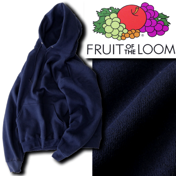 新品 フルーツオブザルーム 中厚 裏起毛 スウェット パーカー XL 紺 【I44378】 FRUIT OF THE LOOM メンズ ブルゾン 無地 シンプル_画像2