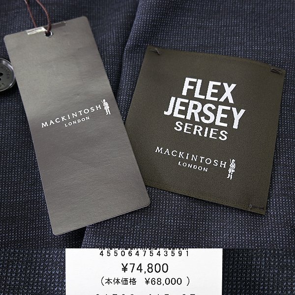 新品 7.4万 マッキントッシュロンドン FLEX JERSEY モックロディ ジャケット 40(L) 紺 【J53872】 秋冬 ピンドット ジャージー ウール_画像9