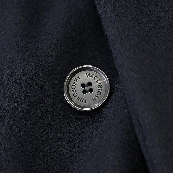 新品 8.1万 マッキントッシュフィロソフィー ビーバー ショート ステンカラー コート 38(M) 紺 【J55888】 秋冬 WELLINGTON ウール_画像7