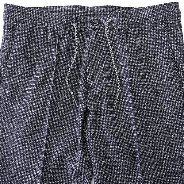 新品 ジーステージ 起毛 ジャージー 千鳥柄 スラックス 46(M) 濃灰 【2-10501_4_46】 秋冬 メンズ ウール ニット イージー パンツ G-stage_画像3