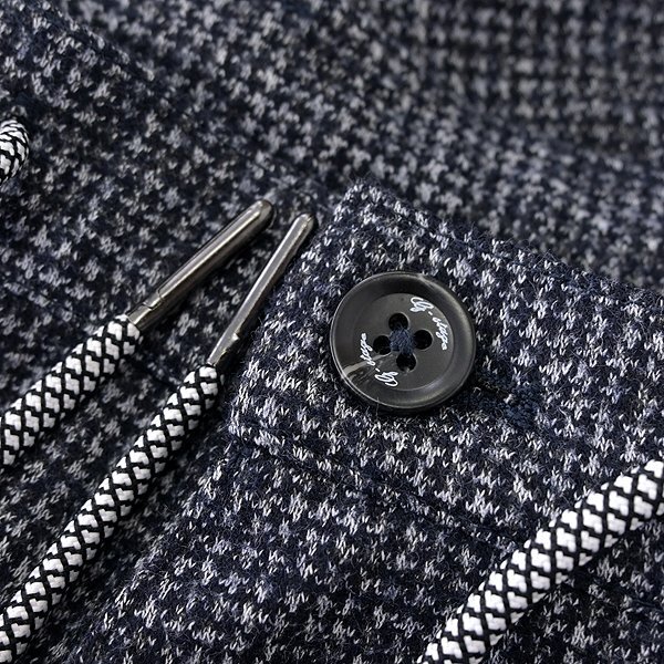 新品 ジーステージ 起毛 ジャージー 千鳥柄 スラックス 46(M) 濃灰 【2-10501_4_46】 秋冬 メンズ ウール ニット イージー パンツ G-stage_画像7