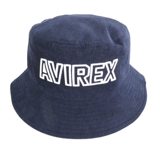 新品 アヴィレックス ゴルフ コーデュロイ バケット ハット 紺 【K20737】 AVIREX GOLF メンズ 帽子 ロゴ刺繍 起毛 カジュアル レジャー_画像2