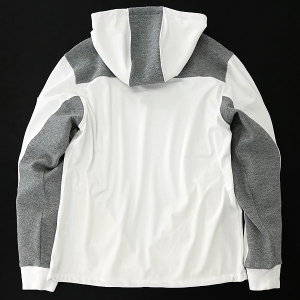 新品 ジーステージ コンビ ジャージー プルオーバー パーカー 50(XL) 白 灰 【6-30405_1_50】 秋冬 G-stage フード フーディー ゴルフ_画像2
