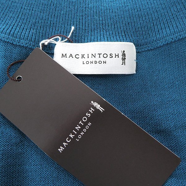 新品 3.3万 マッキントッシュロンドン 14G ウォッシャブル モックネック ニット L 青 【I47226】 秋冬 メンズ ウール セーター ハイゲージ_画像8