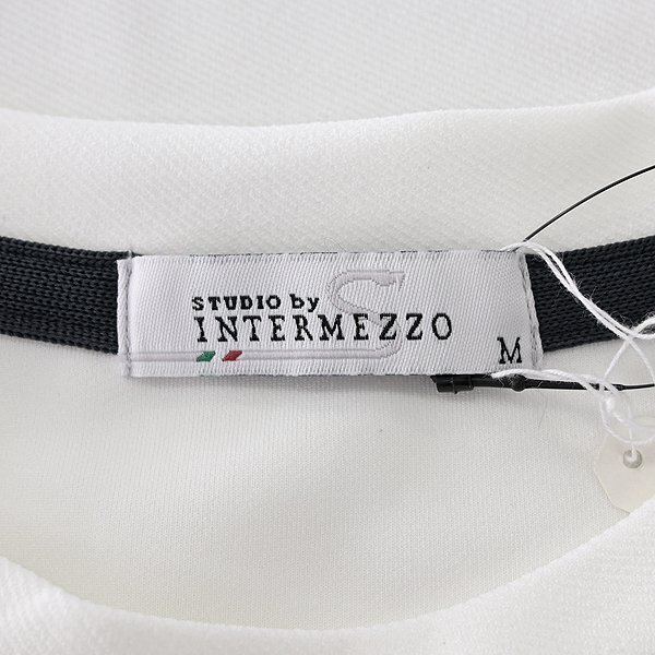 新品 インターメッツォ ブロッキング カルゼ ジャージー プルオーバー M 白 灰 黒 【I53108】 INTERMEZZO 丸首 クルーネック トレーナー_画像8