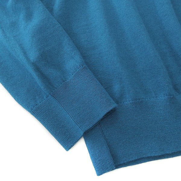 新品 3.3万 マッキントッシュロンドン 14G ウォッシャブル モックネック ニット L 青 【I47226】 秋冬 メンズ ウール セーター ハイゲージ_画像4