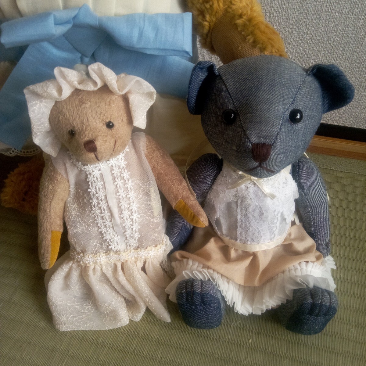 テディベアのドレス&小さなベア2体_画像2