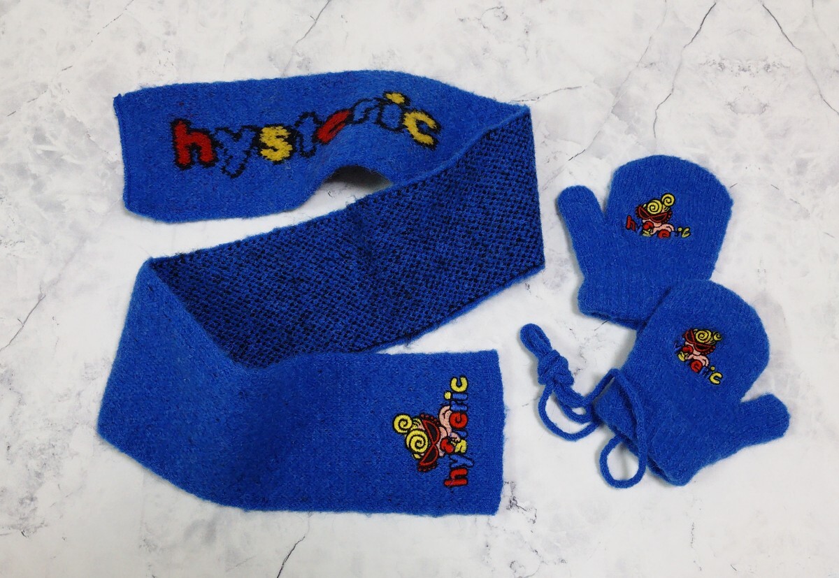 ヒステリックミニ / グラマー ベビーマフラー ＆ 手袋 セット ハイハイミニ 刺繍 男女兼用_画像1
