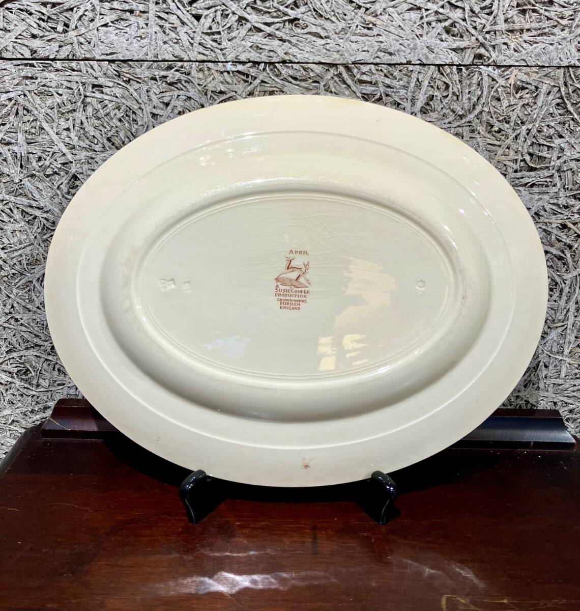 SusieCooper　スージークーパー　プランタンスプレイ　オーバルプレート　36㎝×28㎝　ヴィンテージ　_画像2