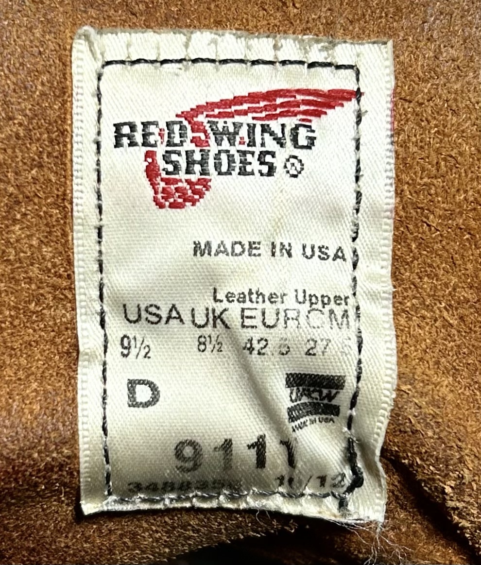 【9.5/D】9111 RED WINGレッドウィング★ハーレー ninja gpz FATBOYショベル softail★匿名配送★TOPGUN バイク ライダース_画像7